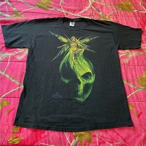 Gildan Black T-Shirt with Green Fairy Design